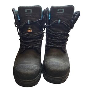 Dakota Womans Black Protective Steel Toe Boots Size 6